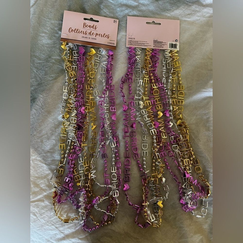 Gold,‎ Silver and Pink Team Bride Beaded Necklace Collection